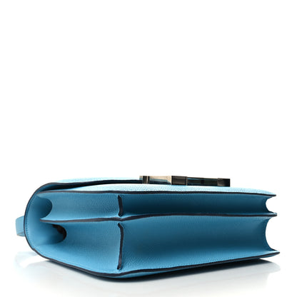 Hermes Epsom Enamel Constance 24 Bleu du Nord Rouge 4 of 12