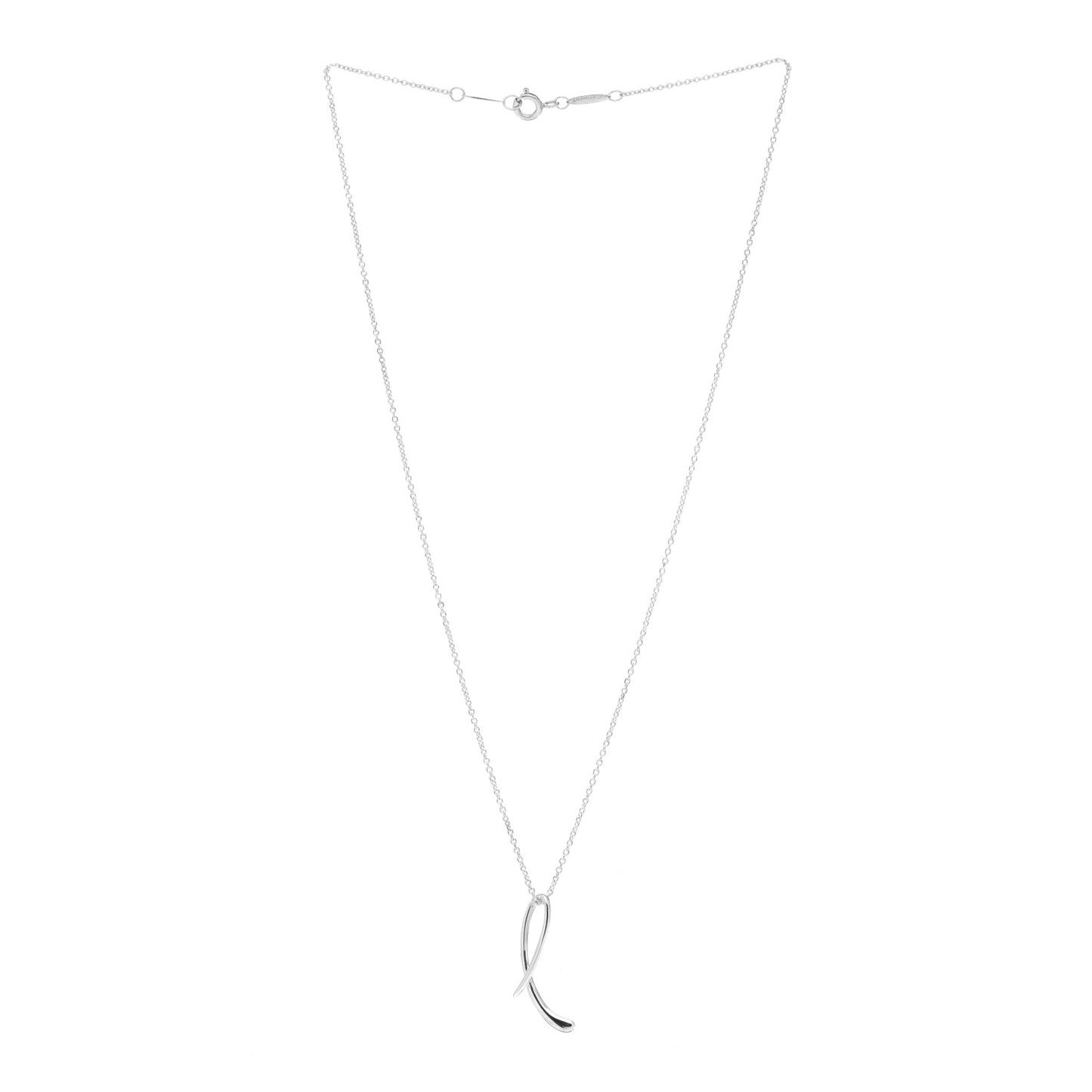 Sterling Silver Elsa Peretti Letter L Pendant Necklace