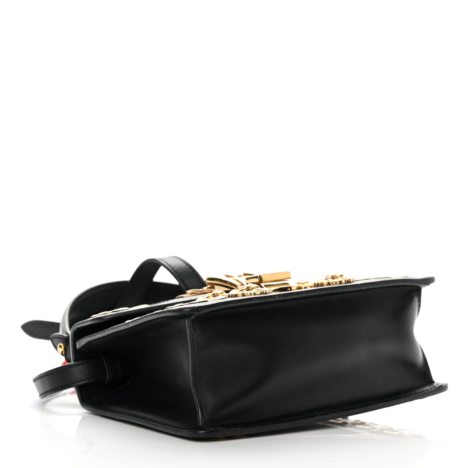 Gucci Calfskin Animal Studs Mini Sylvie Top Handle Bag Black 4 of 20