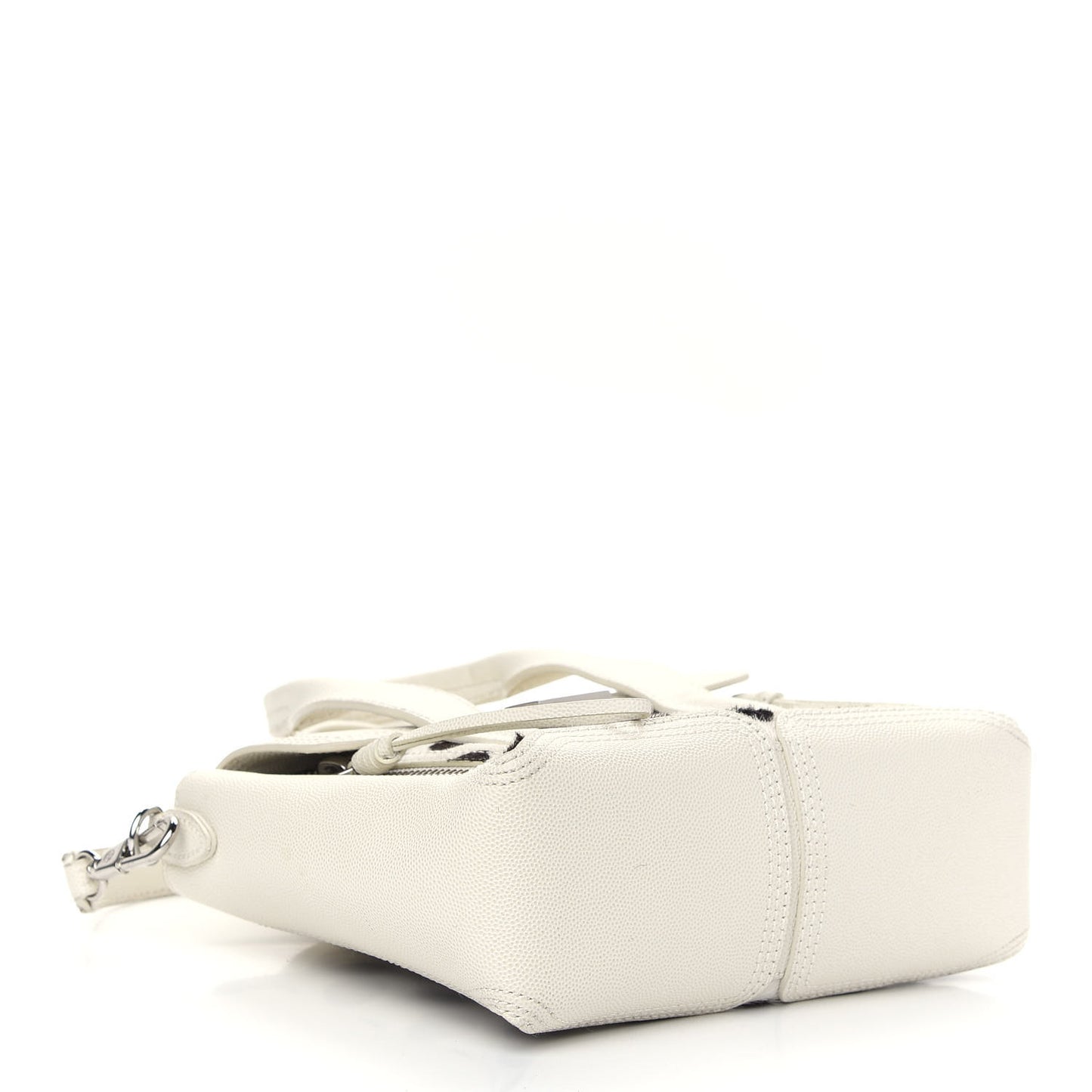 Calf Hair Polka Dot Mini Pashli Satchel White Black