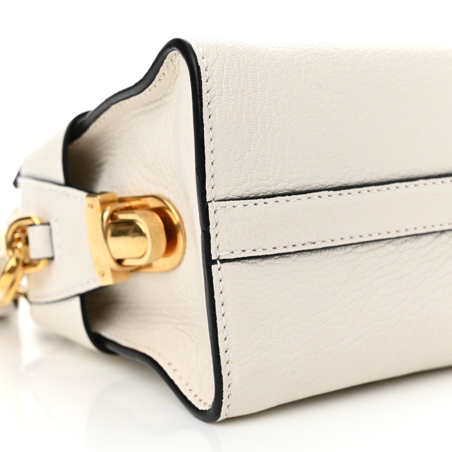 Miu Miu Goatskin Madras Fiocco Small Bow Top Handle Tote White 9 of 17