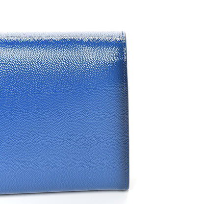 Saint Laurent Grain De Poudre Classic Monogram Cassandre Clutch Royal Blue 11 of 11