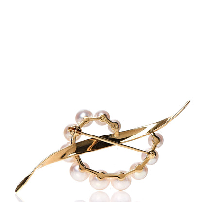 Mikimoto 18K Yellow Gold Akoya Pearl Brooch 6 of 8
