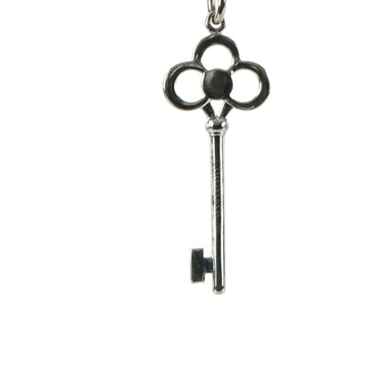 Tiffany 18K White Gold Diamond Crown Key Pendant Necklace 7 of 8