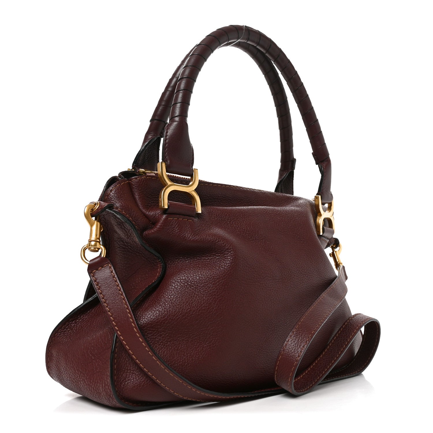 Chloe Calfskin Large Marcie Satchel Garnet 2 of 9