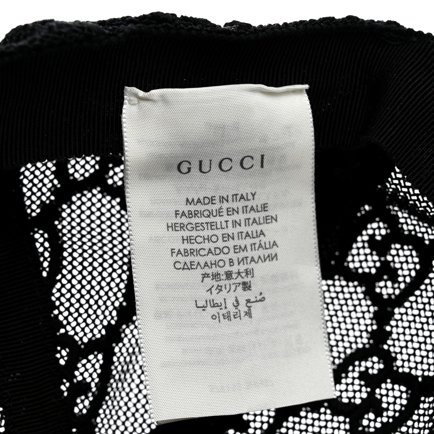 Gucci Mesh GG Monogram Shivali Baseball Hat M Black 9 of 9