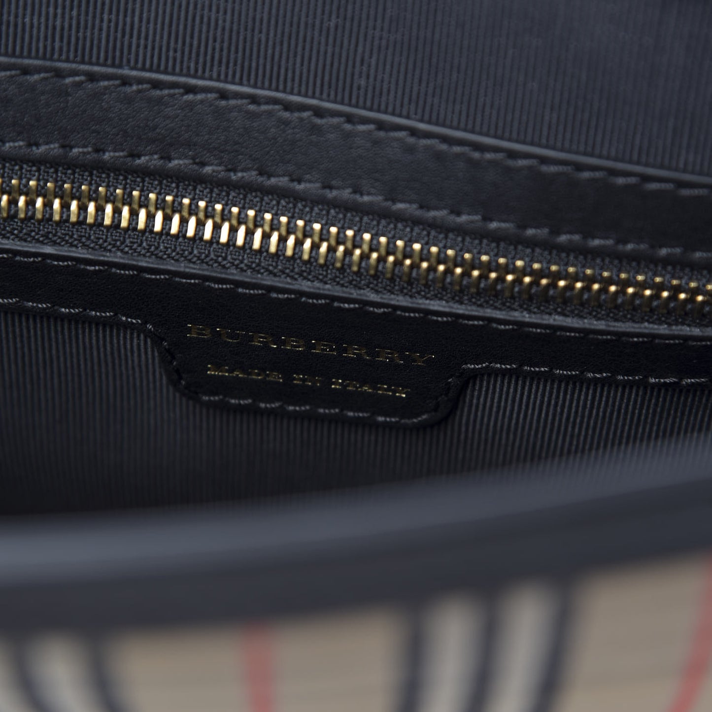 Calfskin 1983 Knight Check Link Medium Zip Tote Black
