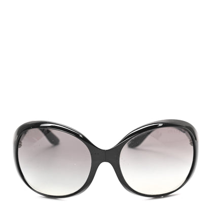 Prada Acetate Oval Folding Sunglasses SPR 12O Black 2 of 7