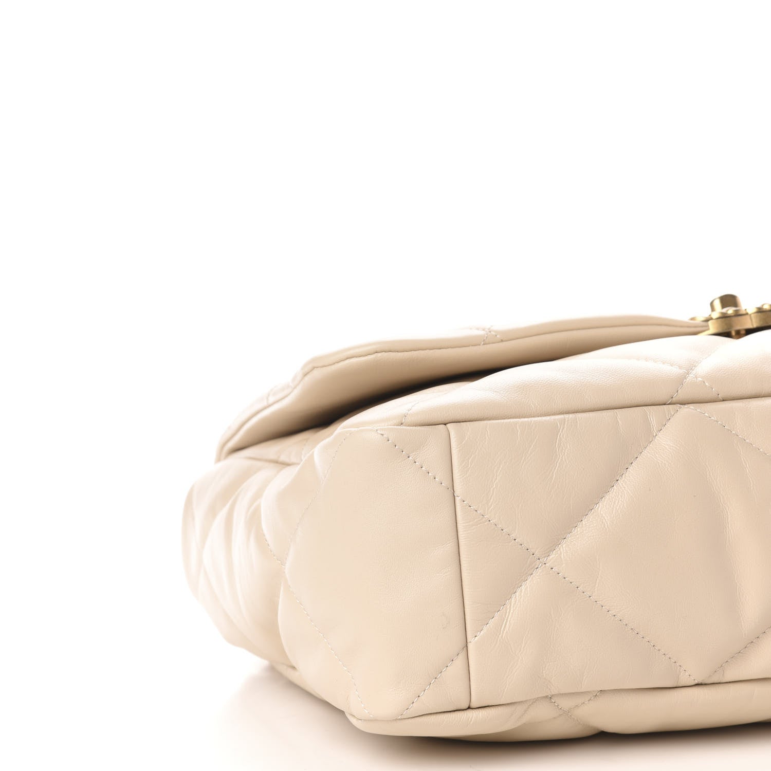 Chanel Goatskin Quilted Maxi 19 Flap Beige 8 of 10