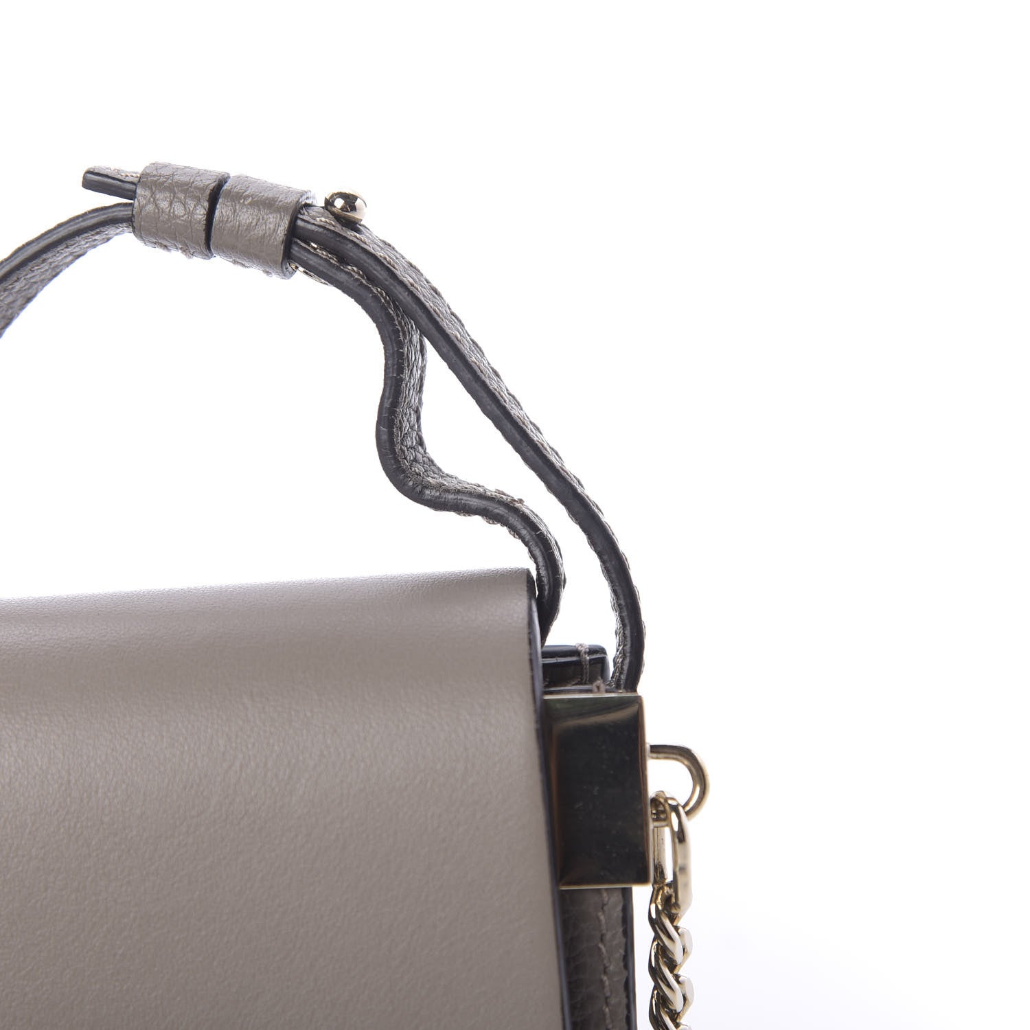 Chloe Grained Calfskin Lambskin Mini Faye Shoulder Bag Motty Grey 8 of 11