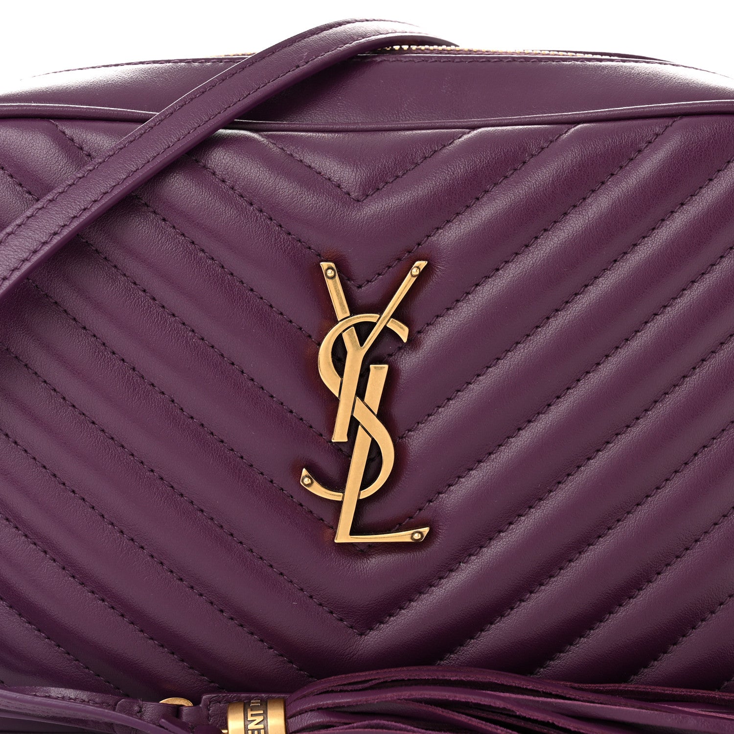 Saint Laurent Calfskin Matelasse Monogram Lou Camera Bag Purple 8 of 11