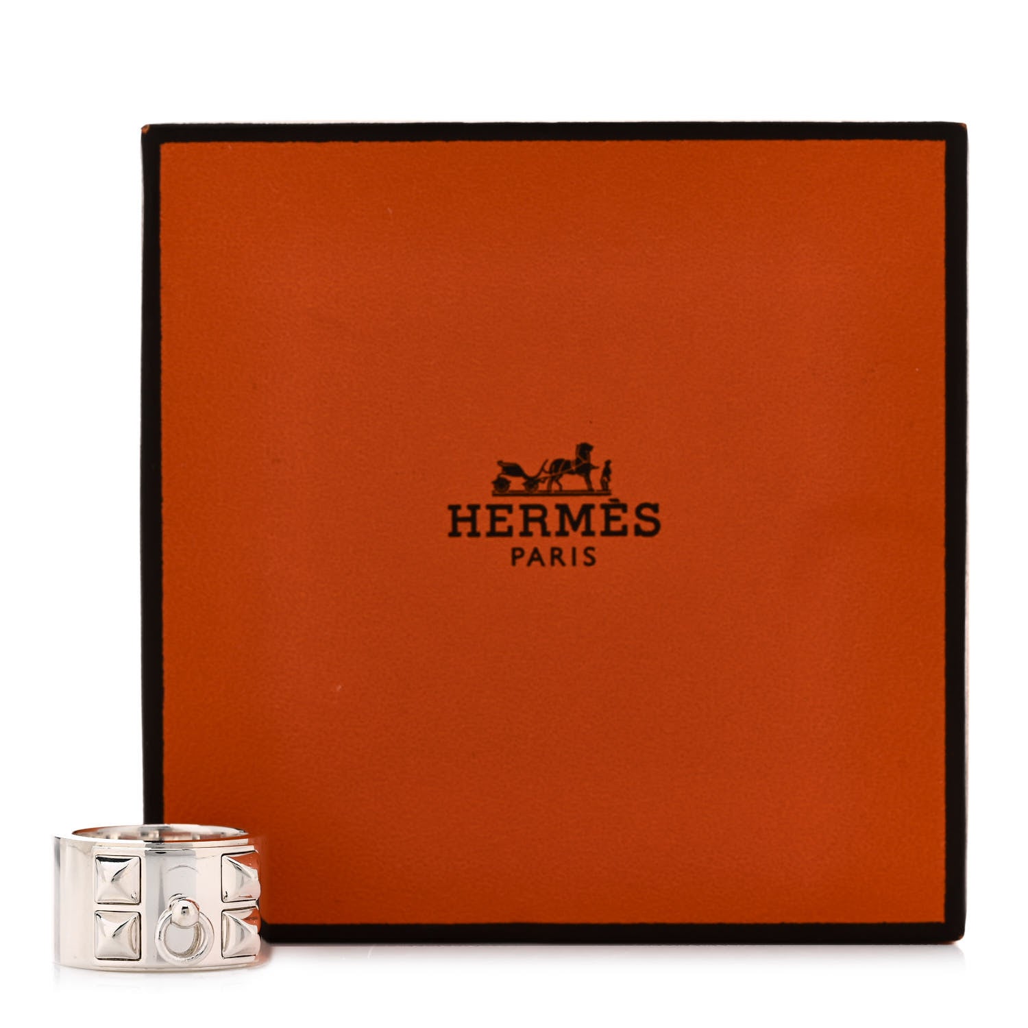 Hermes Sterling Silver Collier De Chien CDC Ring 50 5.25 6 of 6