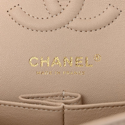 Chanel Caviar Chevron Quilted Small Double Flap Beige 6 of 10
