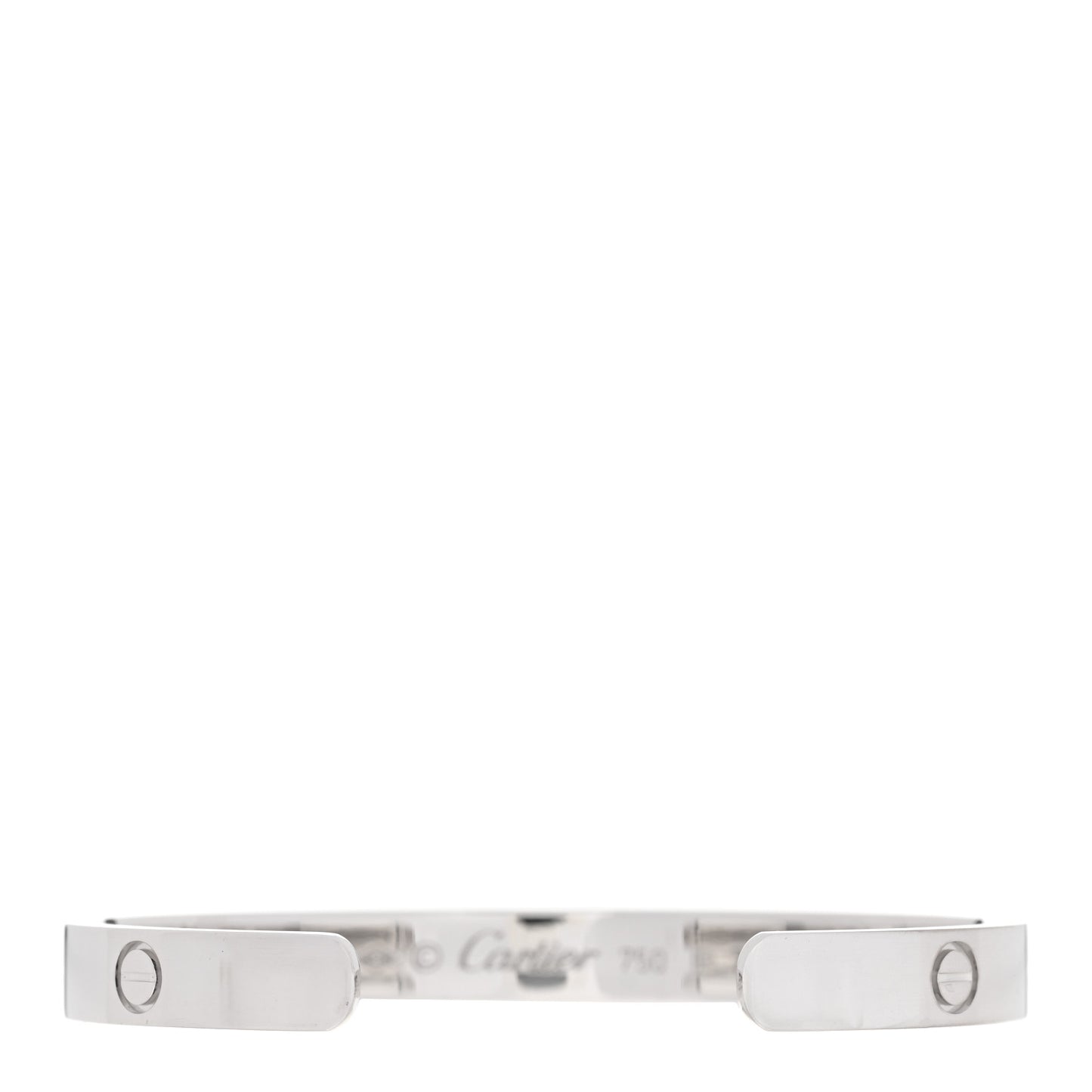 18K White Gold LOVE Cuff Bracelet 17