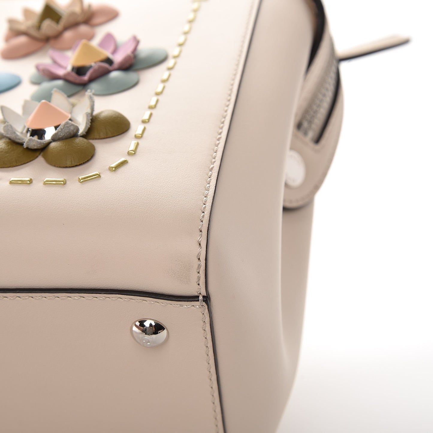 Vitello Baltico Flowerland Studded Dotcom Satchel Camelia Multicolor