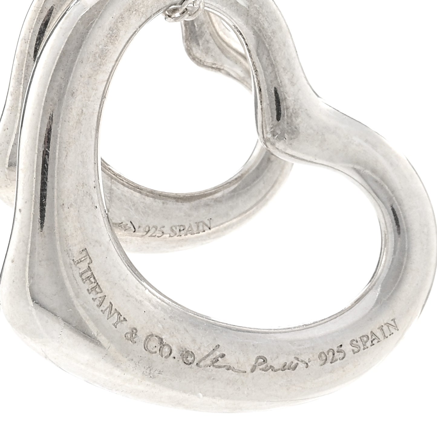 Sterling Silver Elsa Peretti Double Open Heart Pendant Necklace