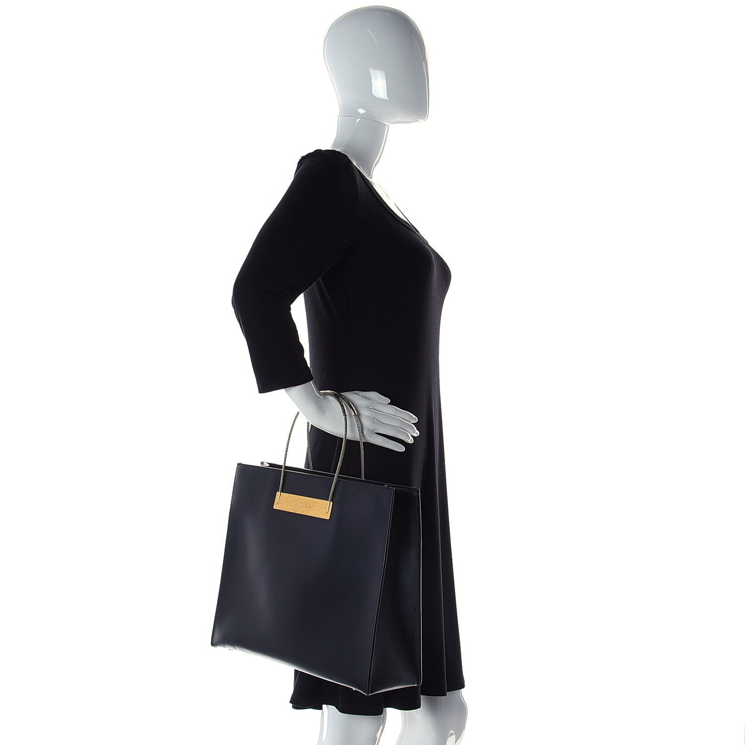 Balenciaga Soft Calfskin Cable Shopper Tote Black 2 of 14