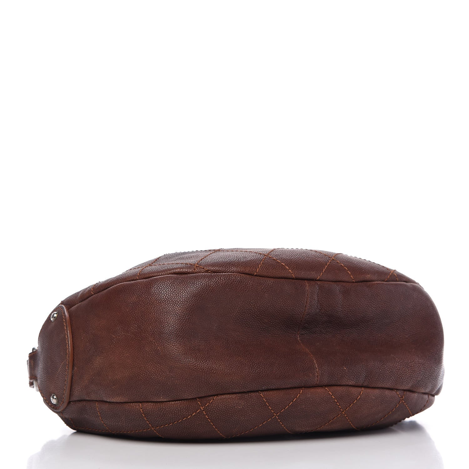 Chanel Caviar Stitched Outdoor Ligne Hobo Brown 4 of 10