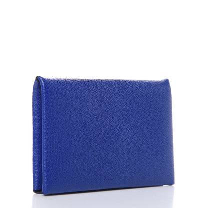 Hermes Chevre Mysore Calvi Card Case Bleu Electrique 3 of 7