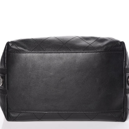 Chanel Calfskin Stitched Large Button Up Hobo Black 11 of 12