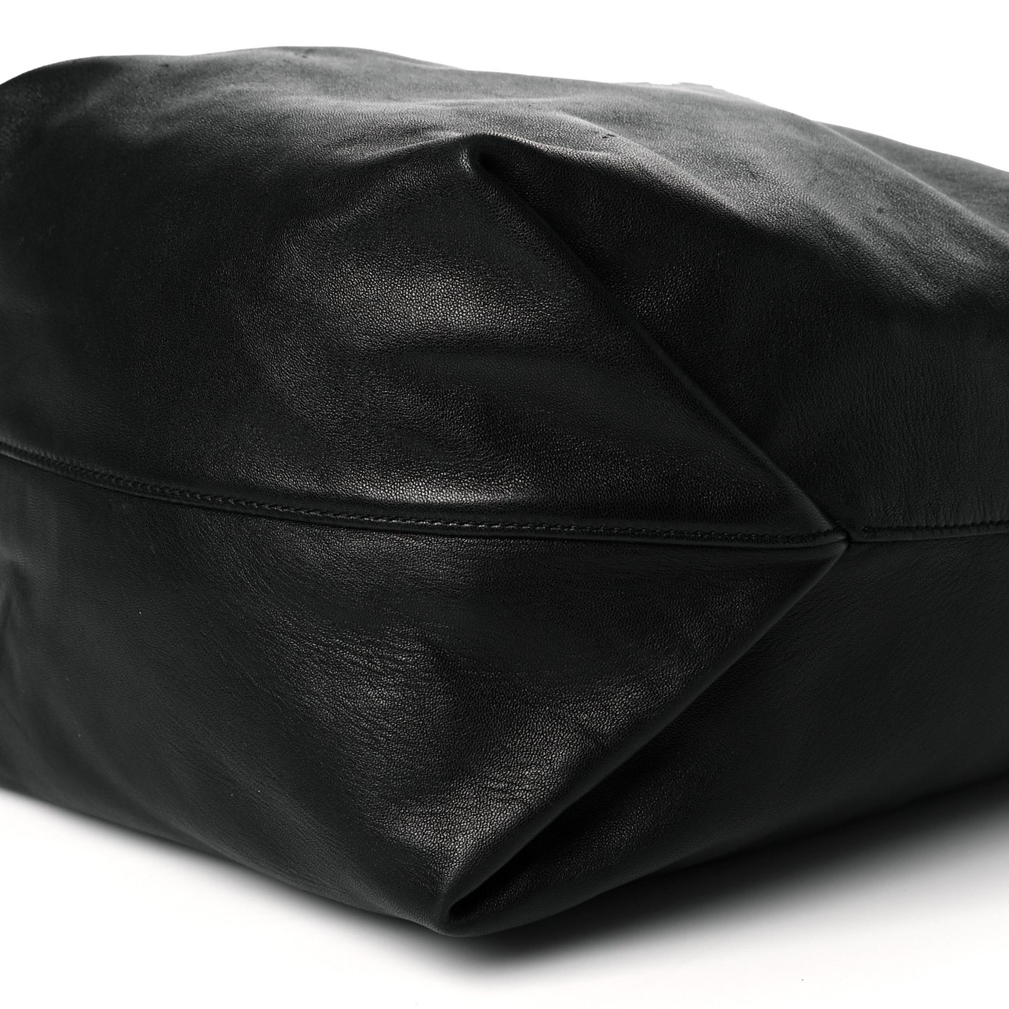 Lambskin Teddy Drawstring Bag Black