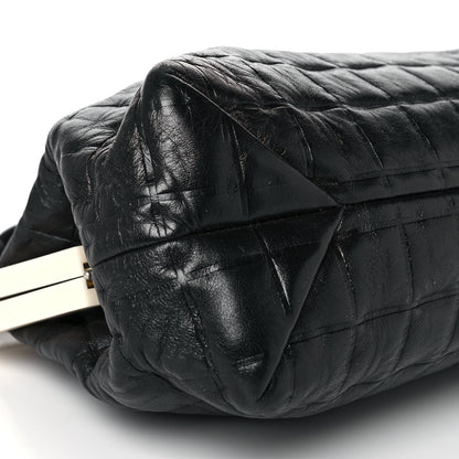 Chanel Lambskin Chocolate Bar Quilted Frame Shoulder Bag Black 7 of 10