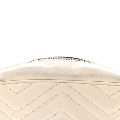 Gucci Calfskin Matelasse Medium GG Marmont Chain Shoulder Bag Mystic White 17 of 18