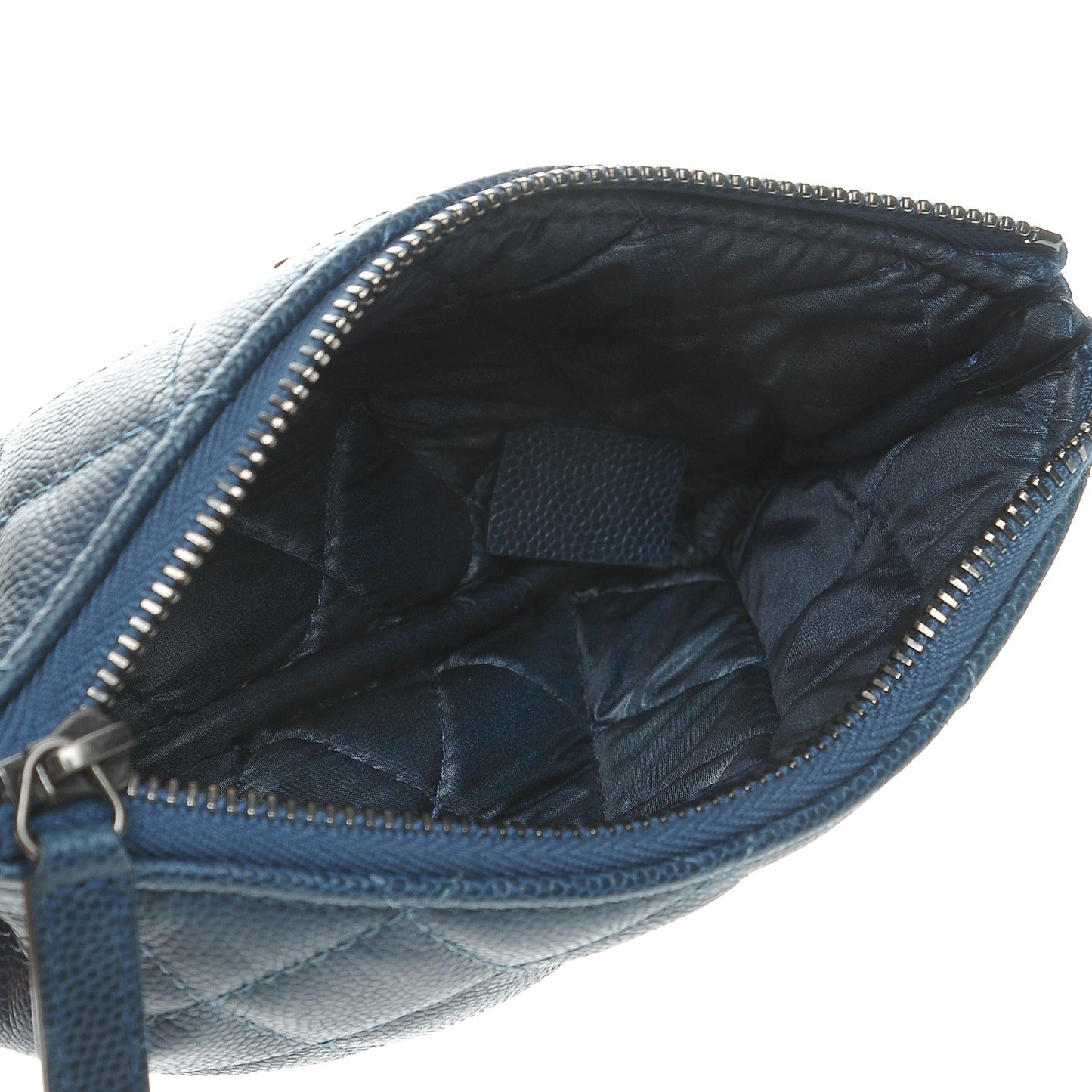 Caviar Quilted Small Cosmetic Case Navy