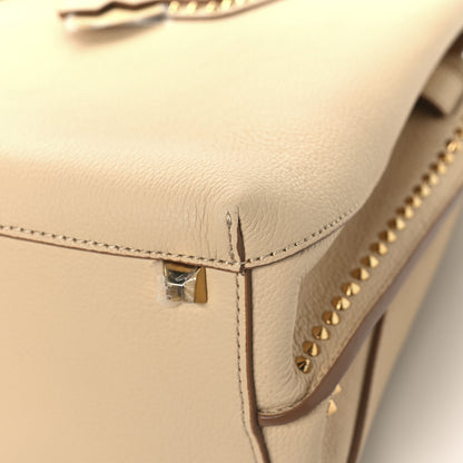 MCM Grained Calfskin Studded Medium Milla Tote Beige 12 of 14