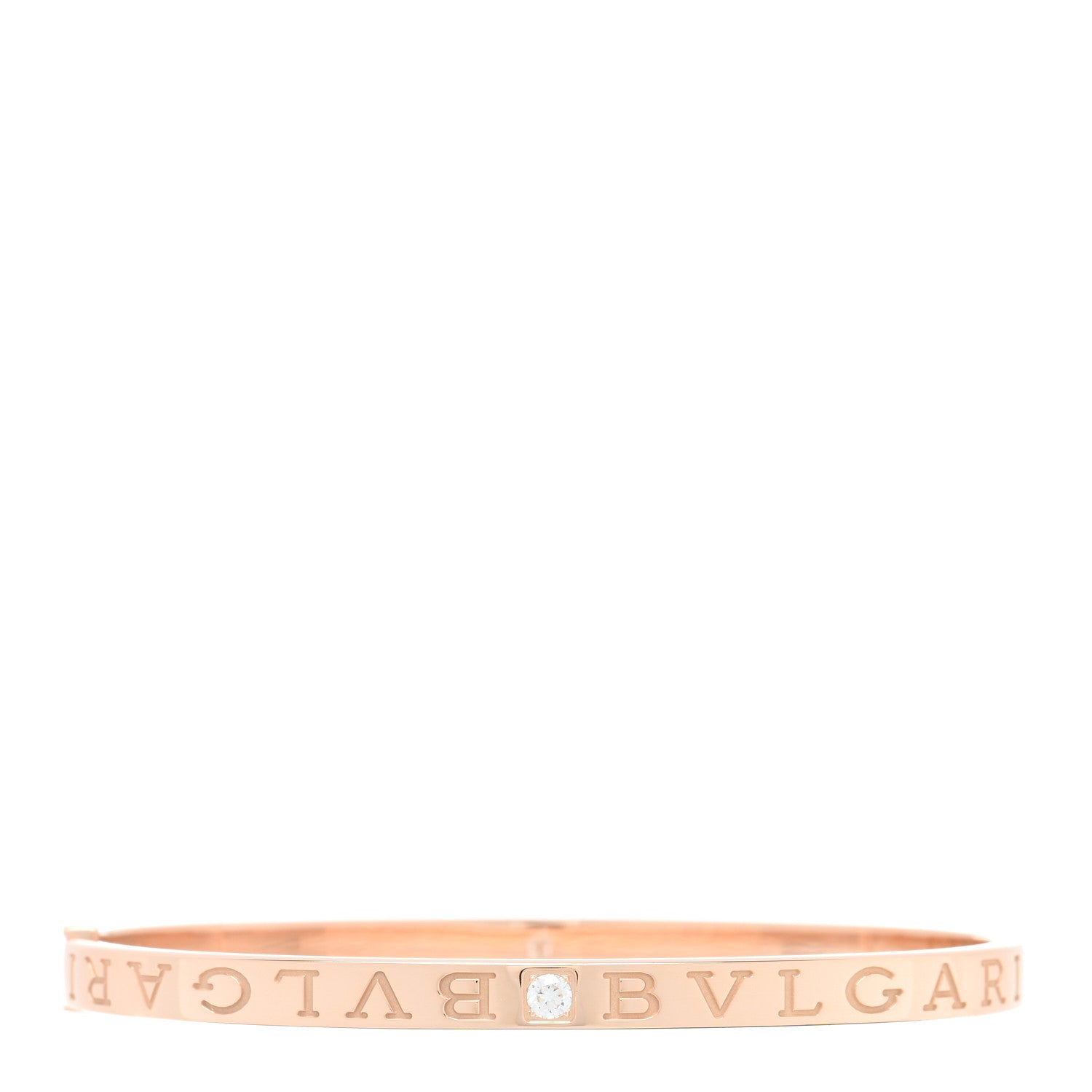 Bulgari 18K Rose Gold Diamond B.Zero1 Essential Bangle Bracelet L 2 of 4