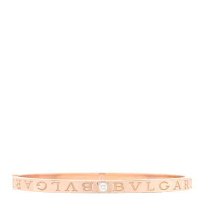 Bulgari 18K Rose Gold Diamond B.Zero1 Essential Bangle Bracelet L 2 of 4