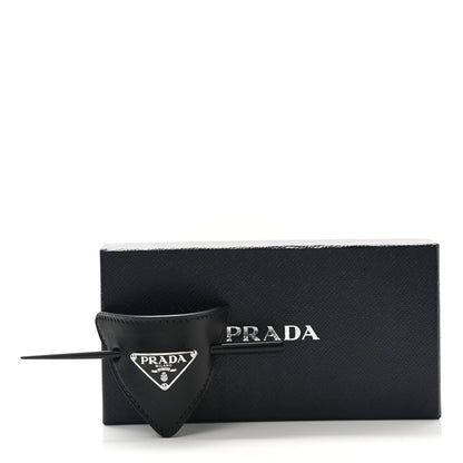 Prada City Calfskin Hair Clip Black 4 of 4