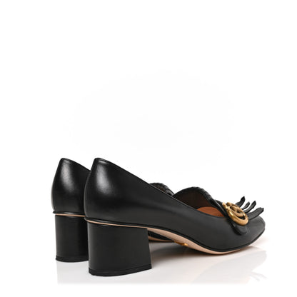 Gucci Malaga Kid GG Marmont Fringe 50mm Loafer Pumps 41 Black 4 of 8
