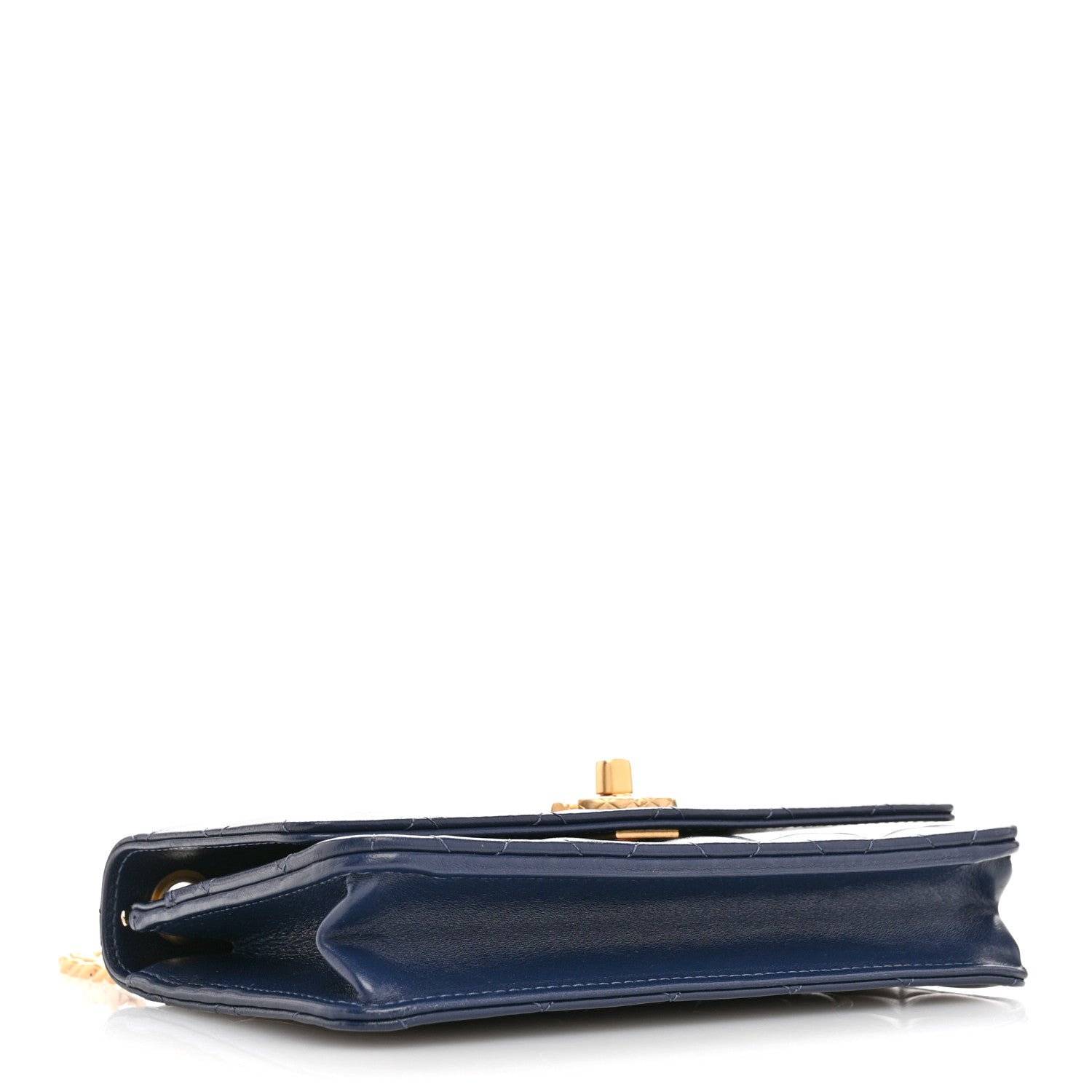 Chanel Lambskin Quilted Pillow Crush Wallet On Chain WOC Dark Blue 4 of 14