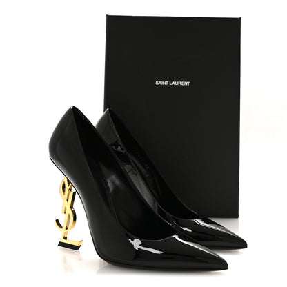 Saint Laurent Patent Opyum 110 Pumps 38 Black Gold 9 of 9