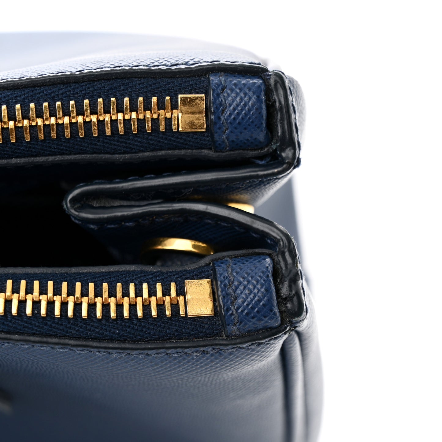 Saffiano Lux Small Galleria Double Zip Tote Bluette