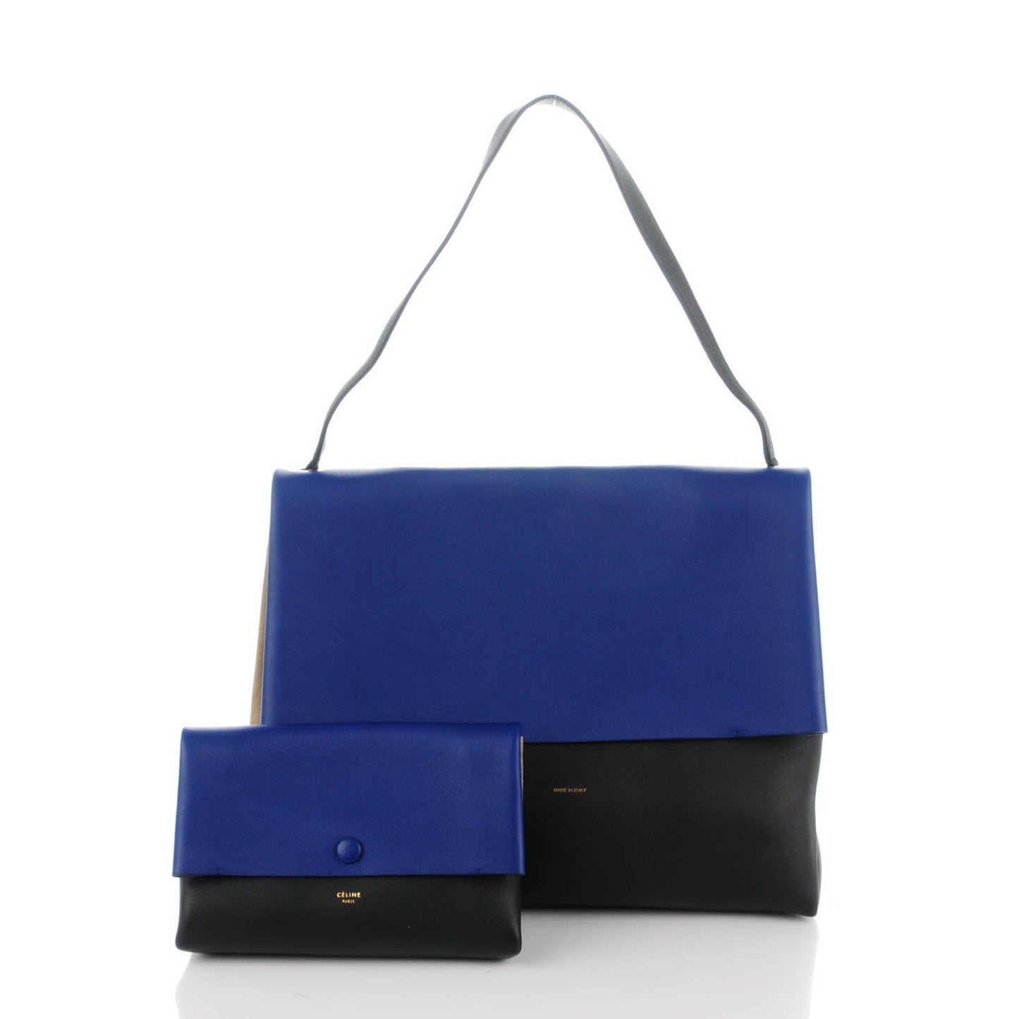 Calfskin Suede All Soft Shoulder Bag Indigo