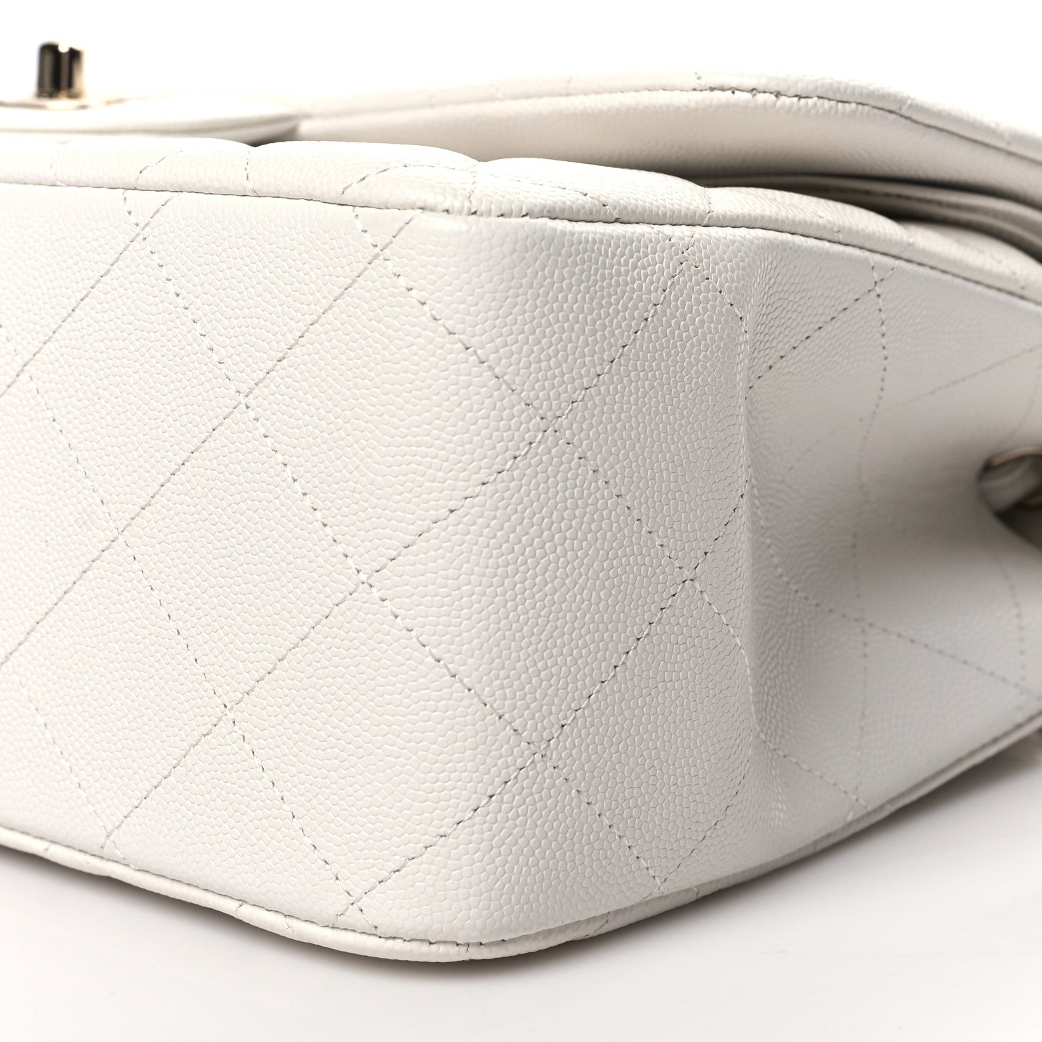 Chanel Caviar Quilted Jumbo Double Flap White 10 of 10