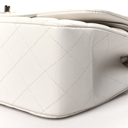 Chanel Caviar Quilted Jumbo Double Flap White 10 of 10