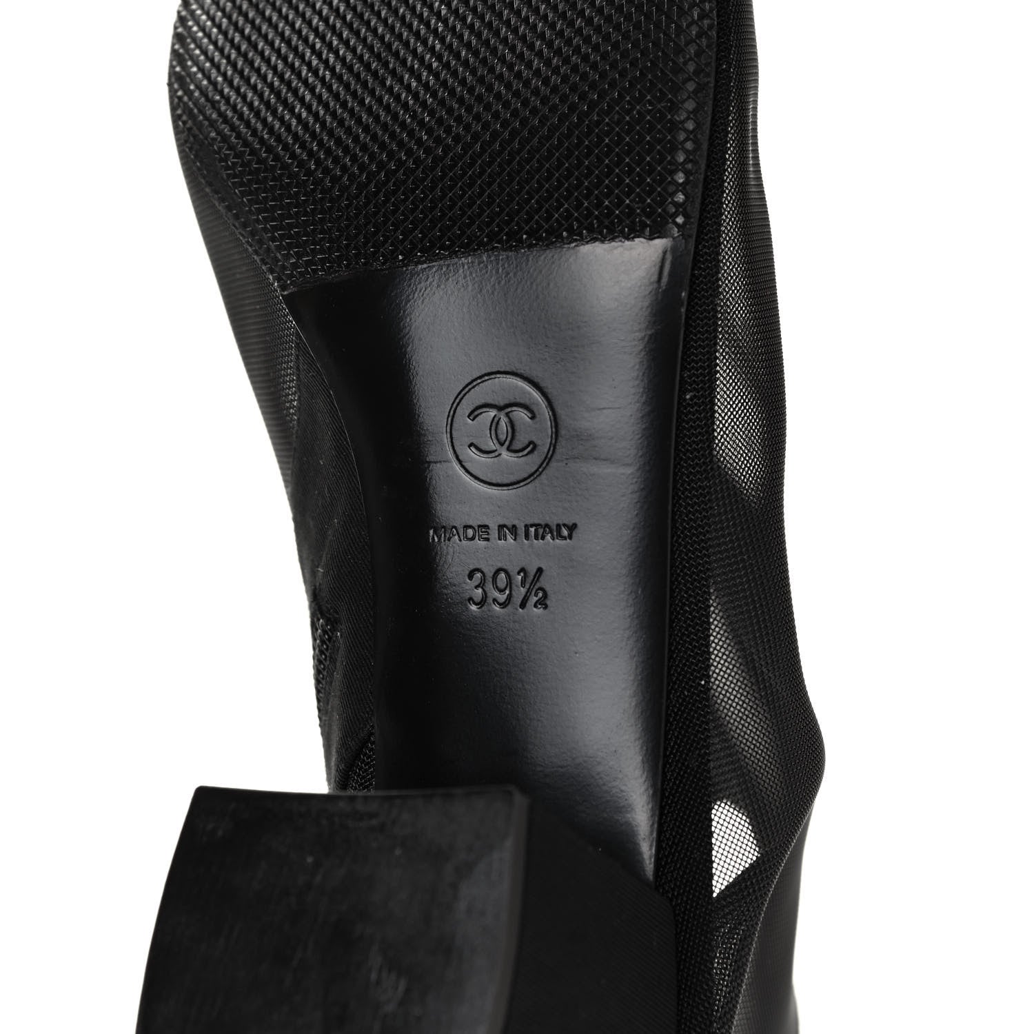 Chanel Mesh Grosgrain Camellia Short Boots 39.5 Black 8 of 8