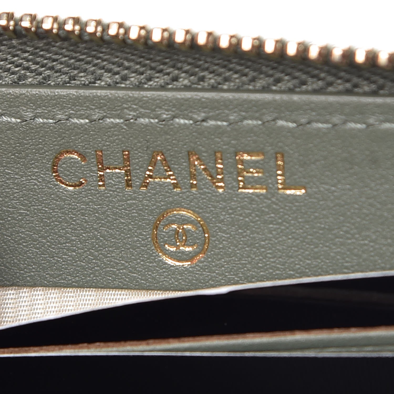 Chanel Iridescent Caviar Quilted Medium Zip Around Wallet Light Green 6 of 10