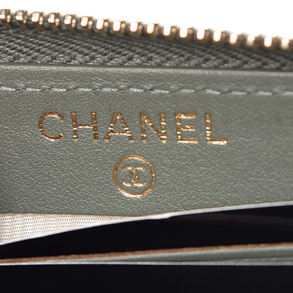 Chanel Iridescent Caviar Quilted Medium Zip Around Wallet Light Green 6 of 10