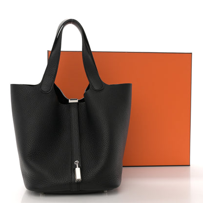 Hermes Taurillon Clemence Picotin Lock 22 MM Black 12 of 12