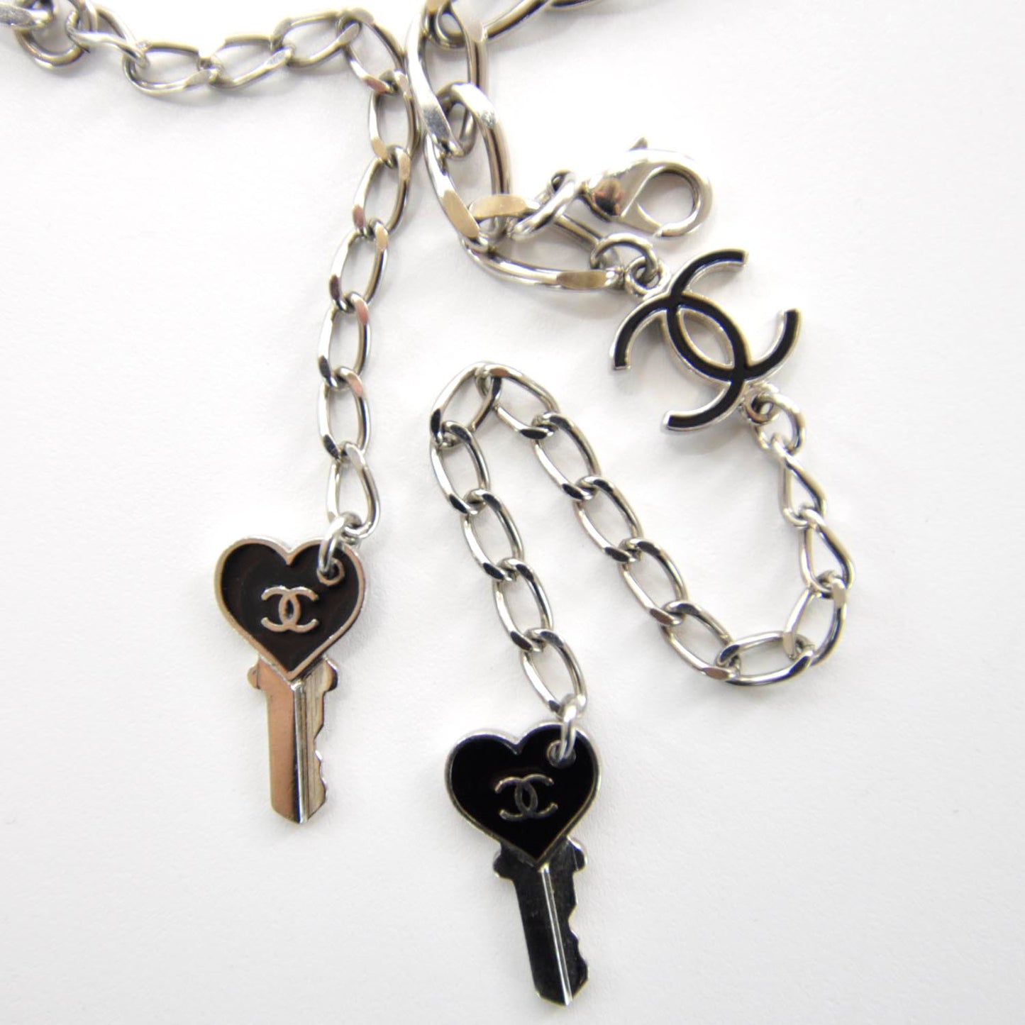 Chain Lock Charm Belt Silver