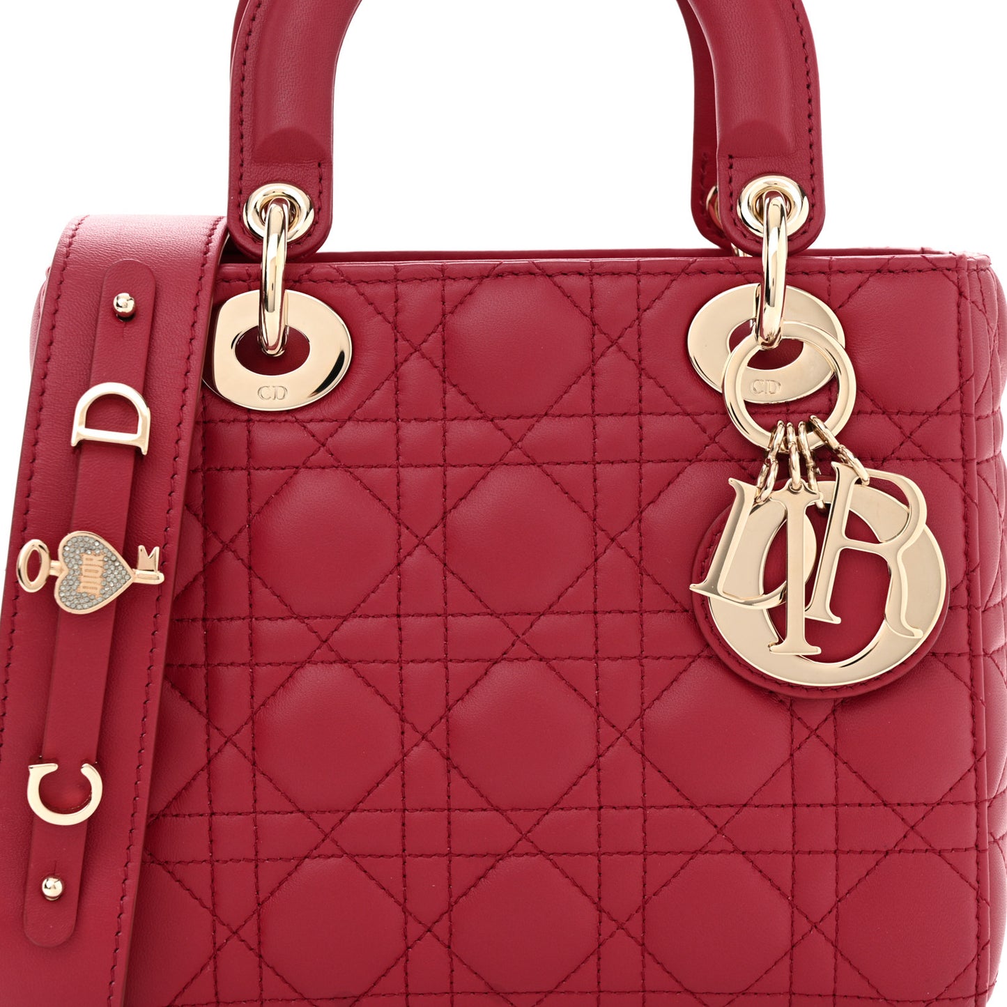 Lambskin Cannage Small My ABCDior Lady Dior Red