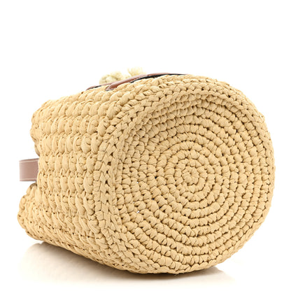 Celine Raffia Calfskin Drawstring Teen Natural Tan 4 of 9