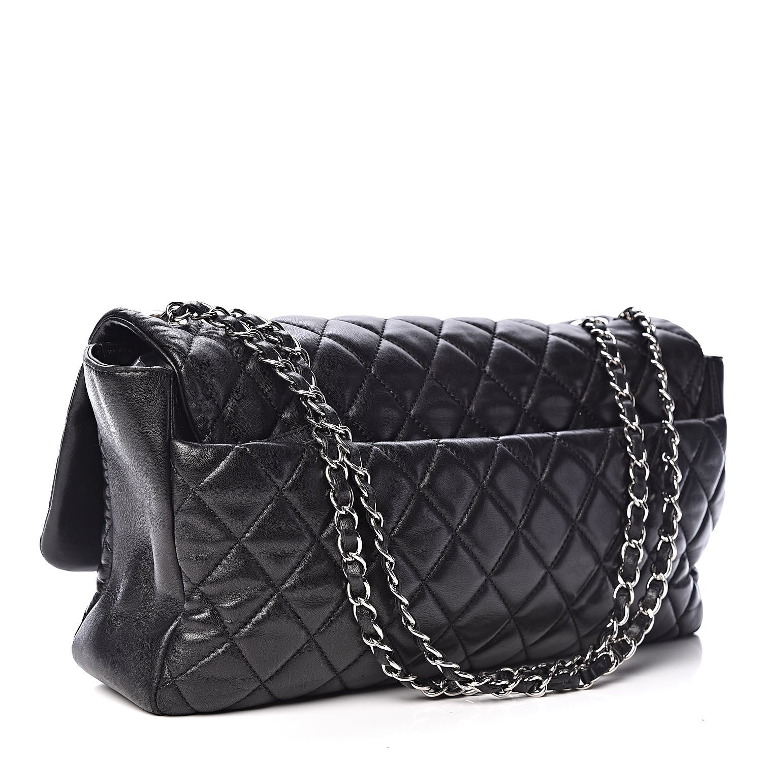 Chanel Lambskin Quilted Jumbo Coco Rain Flap Black 4 of 14