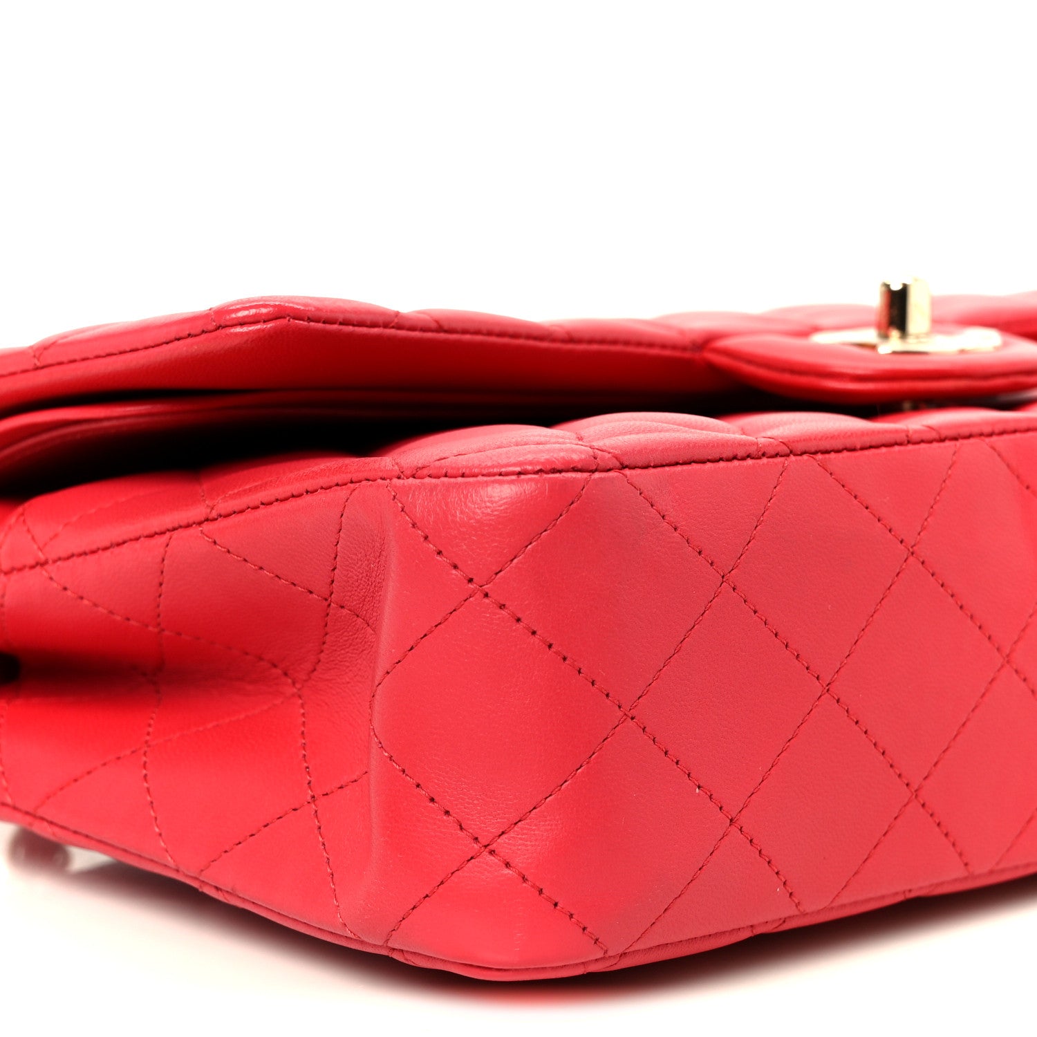 Chanel Lambskin Quilted Medium Double Flap Dark Pink 10 of 11