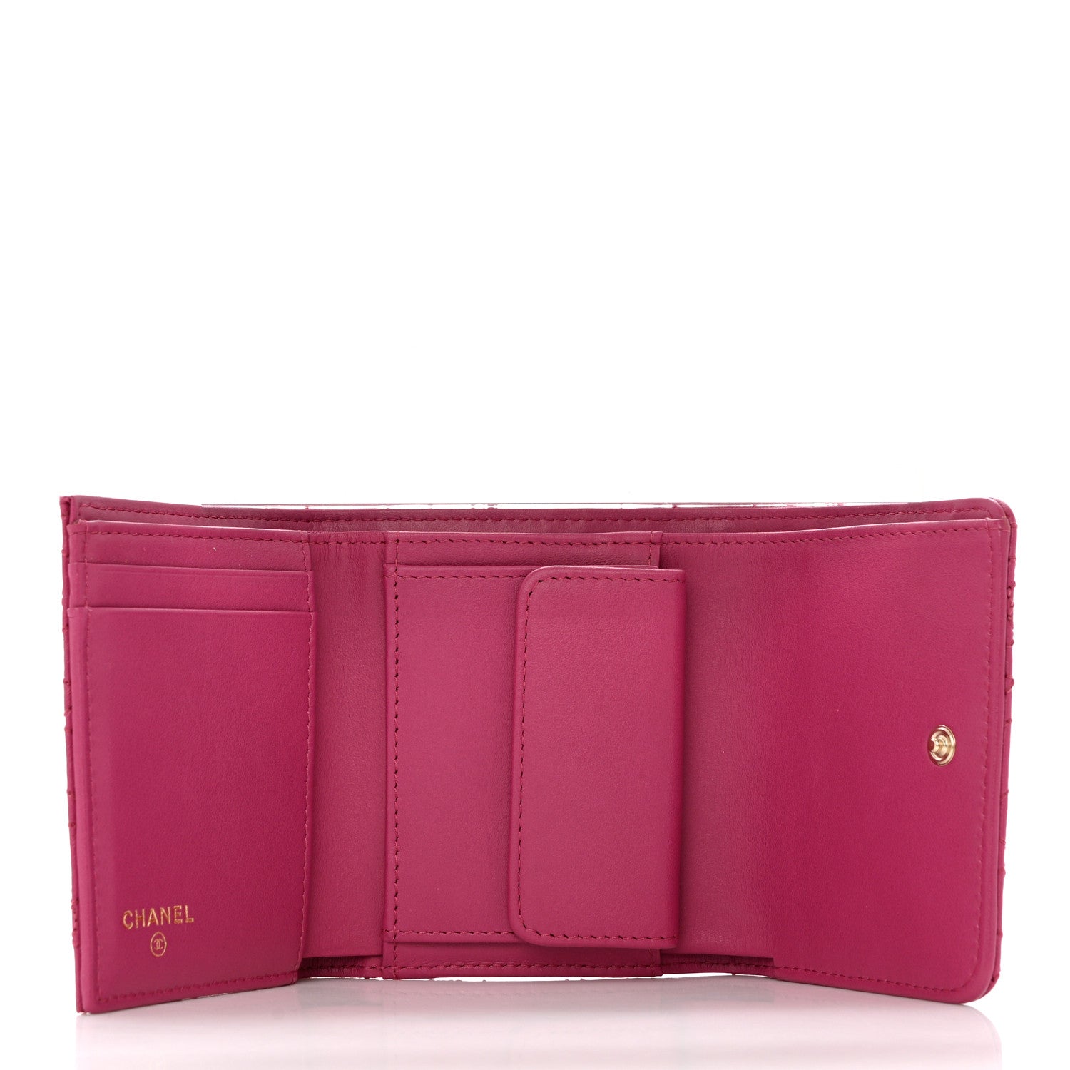 Chanel Lambskin Camellia Embossed Small Wallet Pink 5 of 7