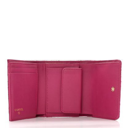 Chanel Lambskin Camellia Embossed Small Wallet Pink 5 of 7